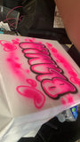 Custom Airbrush 90's Bubble Name Design 028