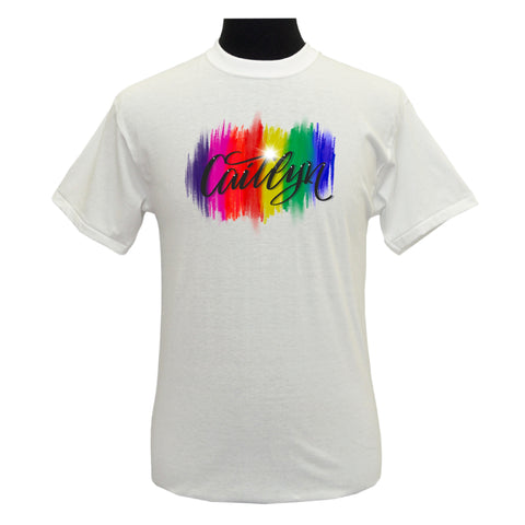 Custom Airbrush Script Name Rainbow Design